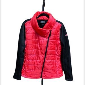 CB Hot Pink & Black Full-Zip Puffer Coat Jacket